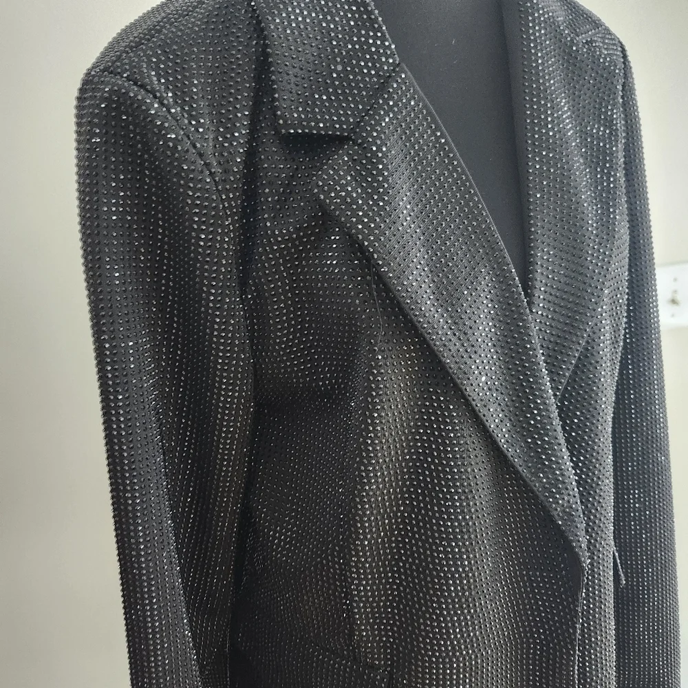 Steve Madden Black Sparkle Blazer - Picture 6 of 6